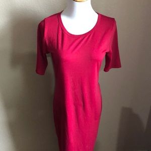 LulaRoe pink casual short sleeve midi dress size S